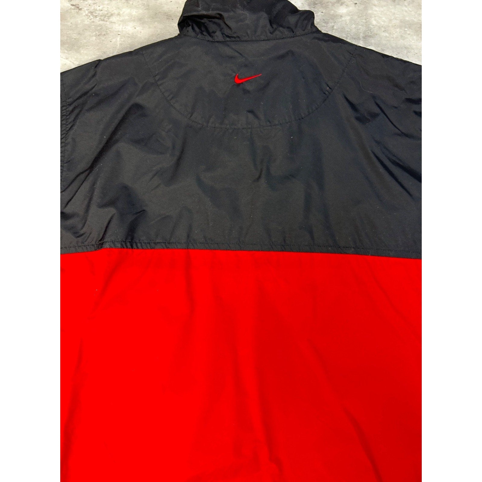Vintage 90s Nike Embroidered Spellout Two Tone Nylon Windbreaker Jacket Sz Large