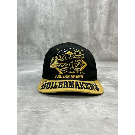 Vintage 90s Purdue Boilermakers NCAA Embroidered Logo Snapback Hat OSFA