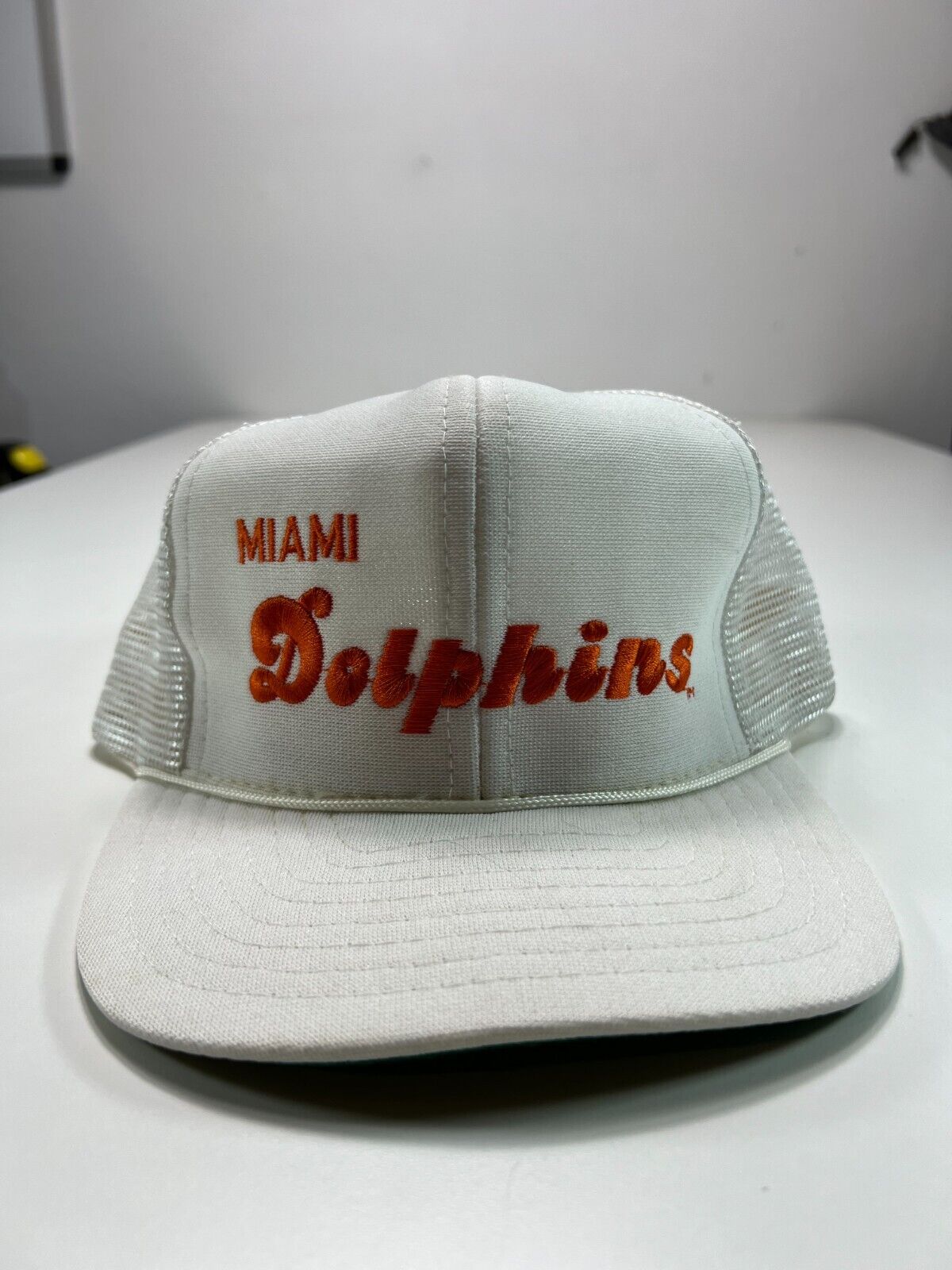 Vintage 80s/90s Miami Dolphins NFl Trucker Style Snapback Hat OSFA