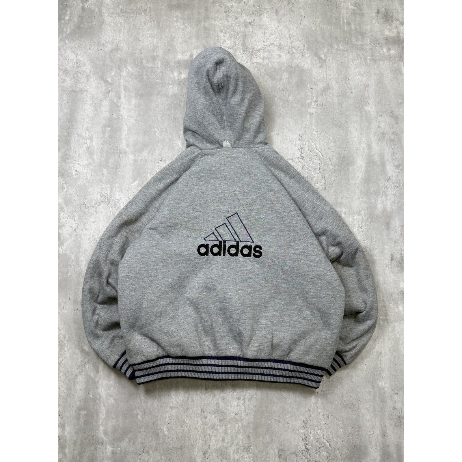 Vintage Adidas Reversible Full Zip Hooded Bomber Jacket Size XL