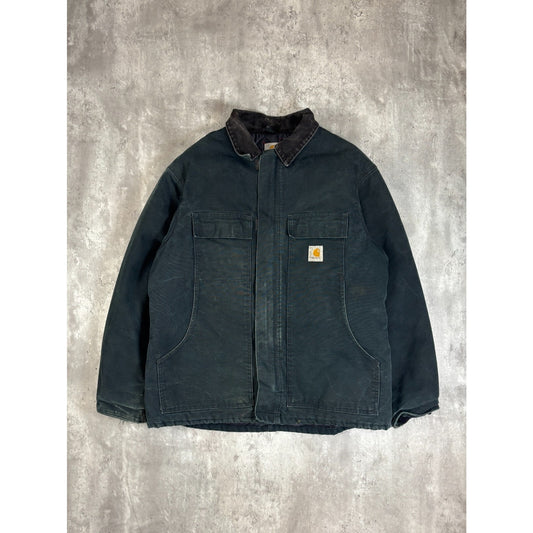 Vintage Carhartt Quilted Lined Canvas Workwear Arctic Jacket Size XL Black