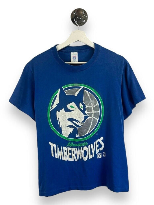 Vintage 80s Minnesota Timberwolves NBA Logo Graphic Spellout T-Shirt Sz Medium