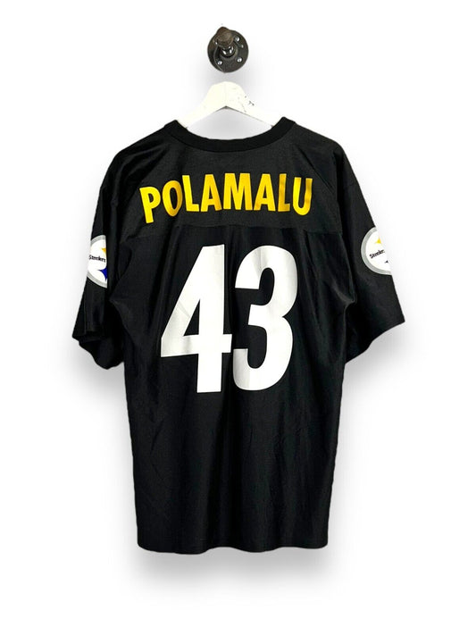 Troy Polamalu #43 Pittsburgh Steelers NFL Football Jersey Size Medium Black