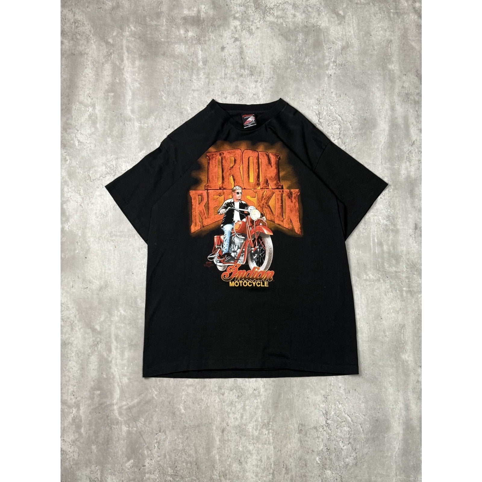 Vintage 1994 Indian Motorcycles Iron Redskin Motorcycle Graphic T-Shirt Sz XL
