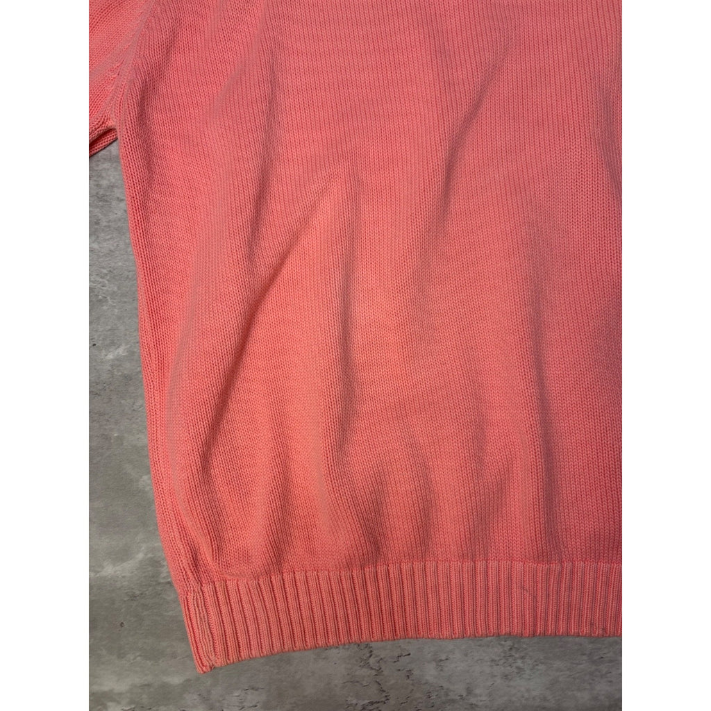 Vintage 90s Lands End Blank Pullover Pink Knit Sweater Size XLT