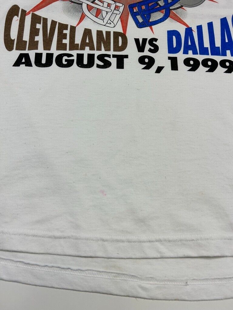 Vintage 1999 Browns Vs Cowboys NFL Hall Of Fame Game Football T-Shirt Size XL