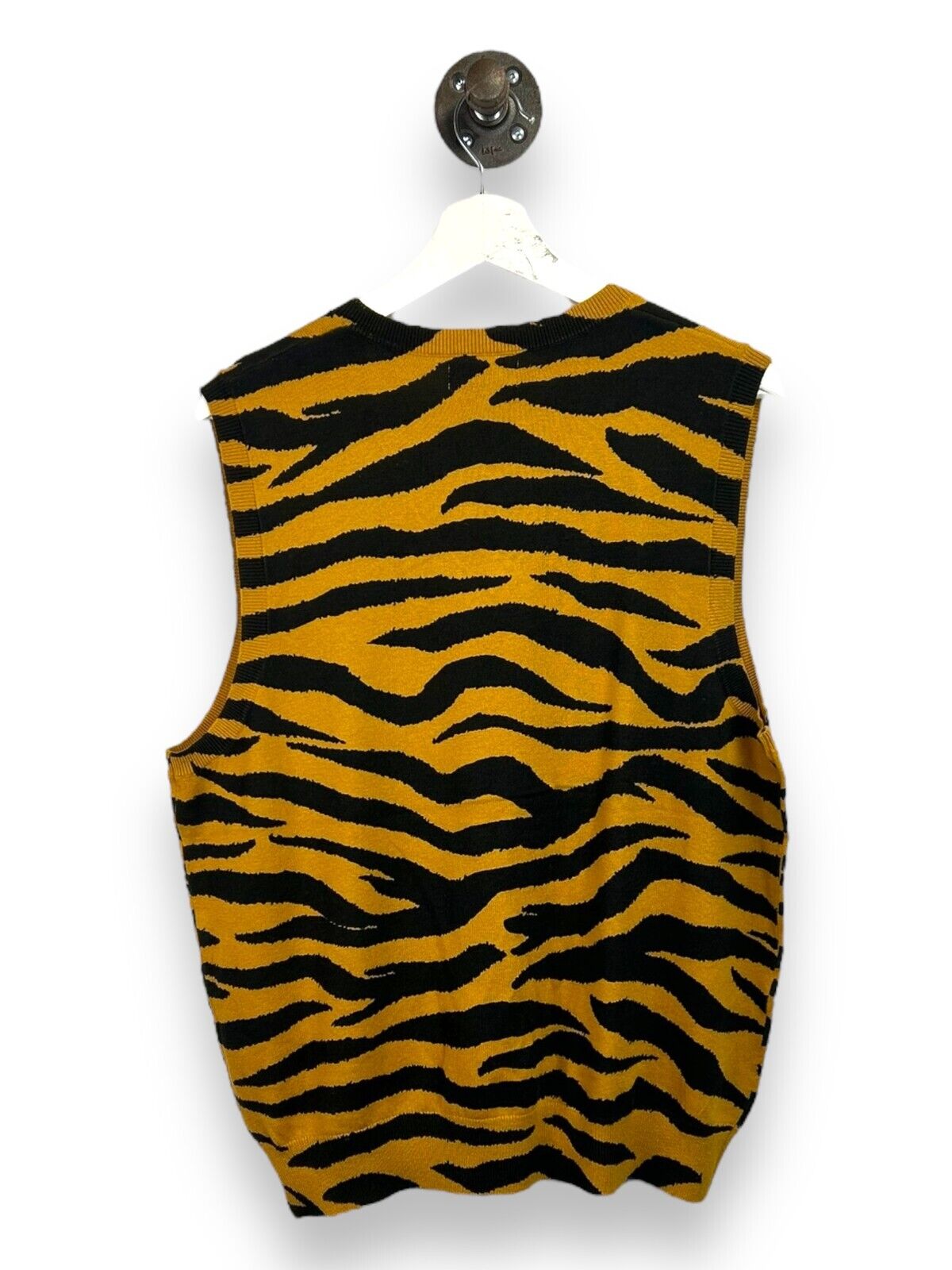 Stussy Tiger Print Sweater Vest Size Medium