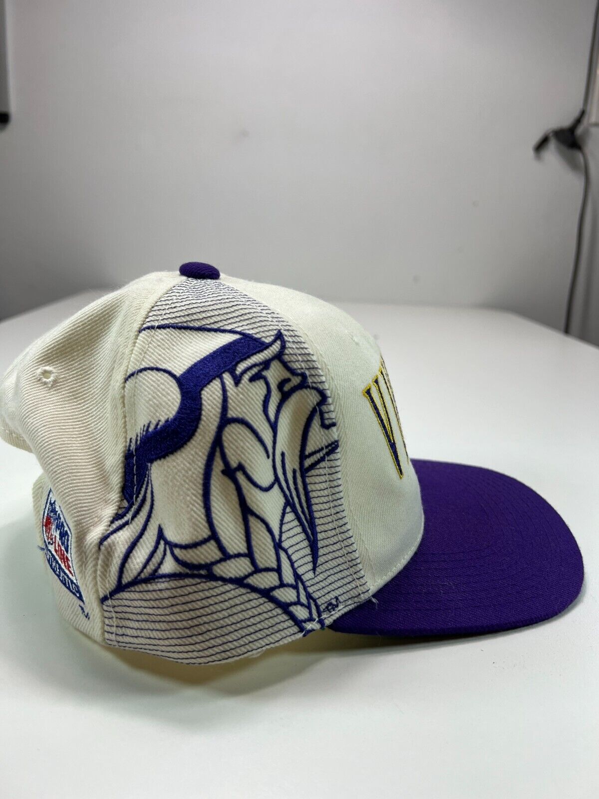 Vintage 90s Minnesota Vikings NFL Sports Specialties Laser Snapback Hat OSFA