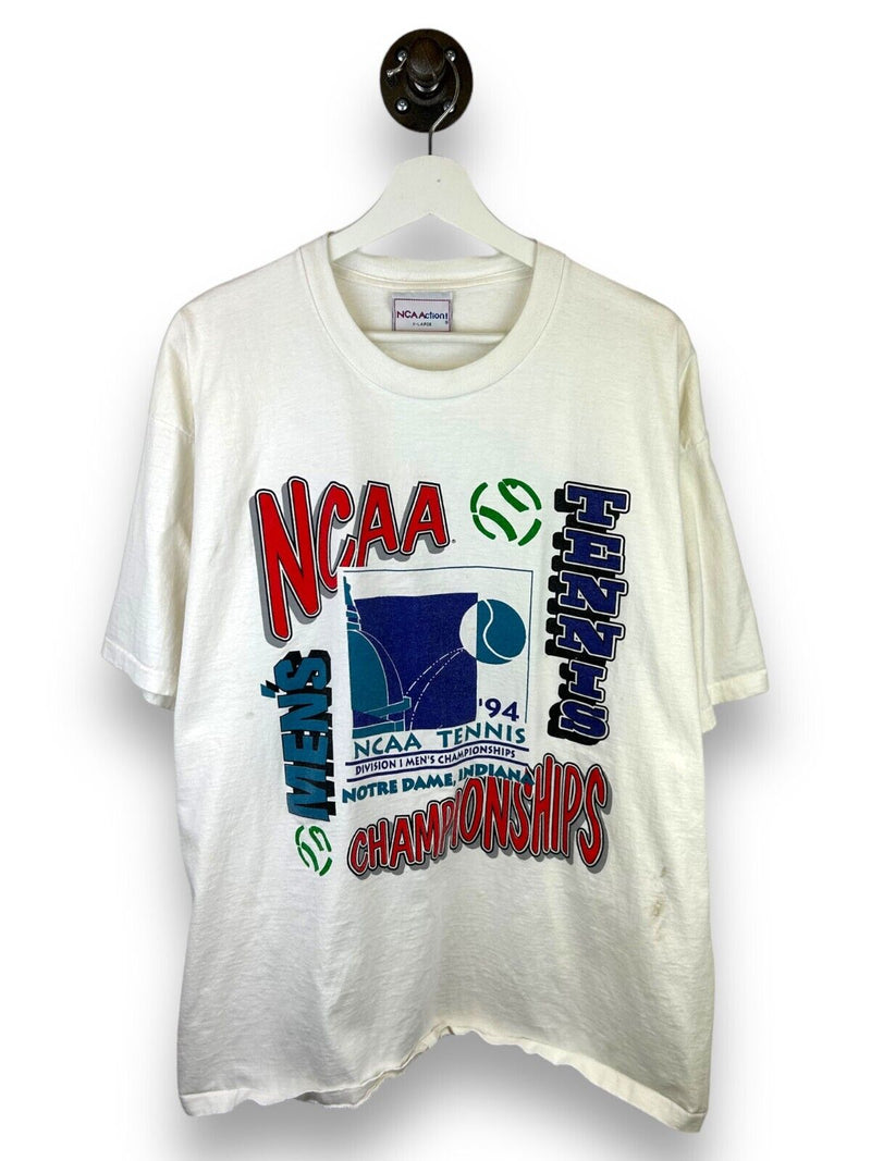 Vintage 1994 NCAA Mens Tennis Championship Graphic T-Shirt Size XL 90s