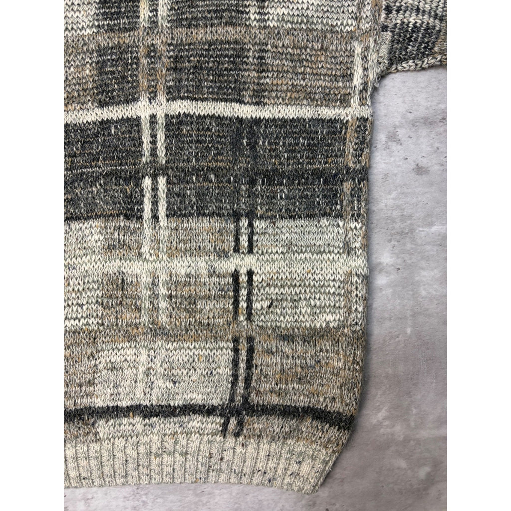 Vintage 90s Gant Plaid Print Pattern Pullover Knit Sweater Size Large
