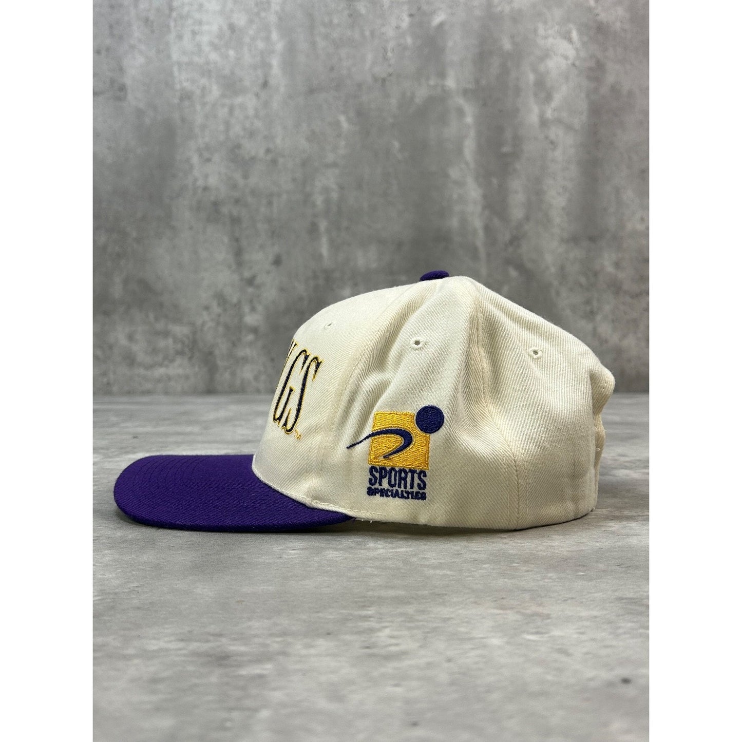 Vintage 90s Minnesota Vikings NFL Sports Specialties Laser Snapback Hat OSFA