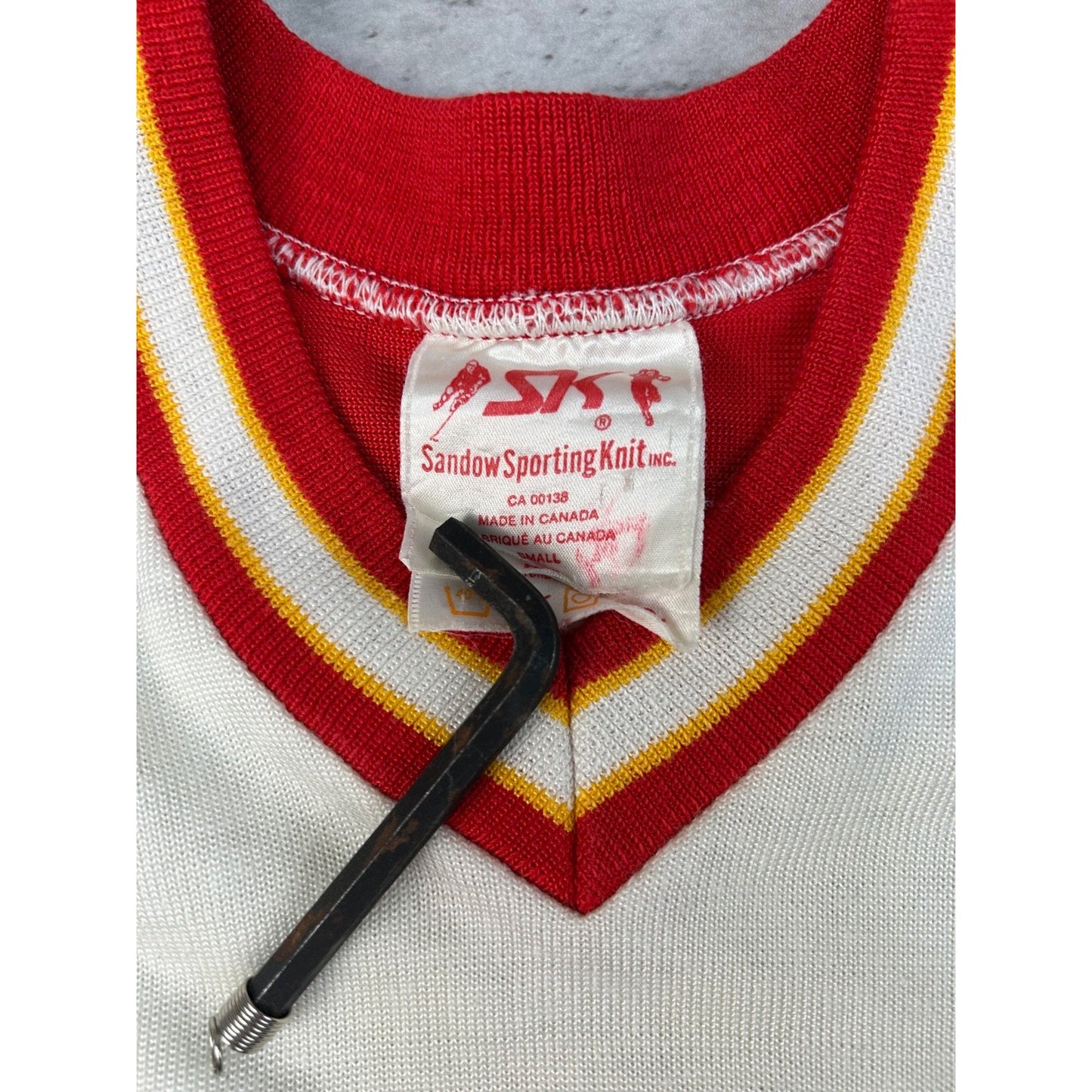 Vintage 70s/80s Calgary Flames NHL Stitched Hockey Jersey Size Small