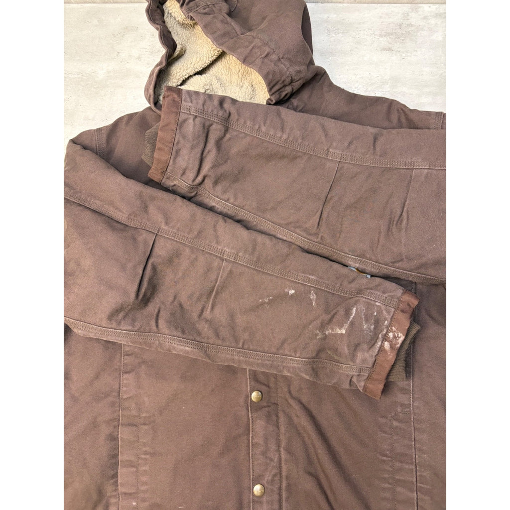 Carhartt Relaxed Fit Fleece Lined Hooded Chore Style Workwear Jacket Size XL