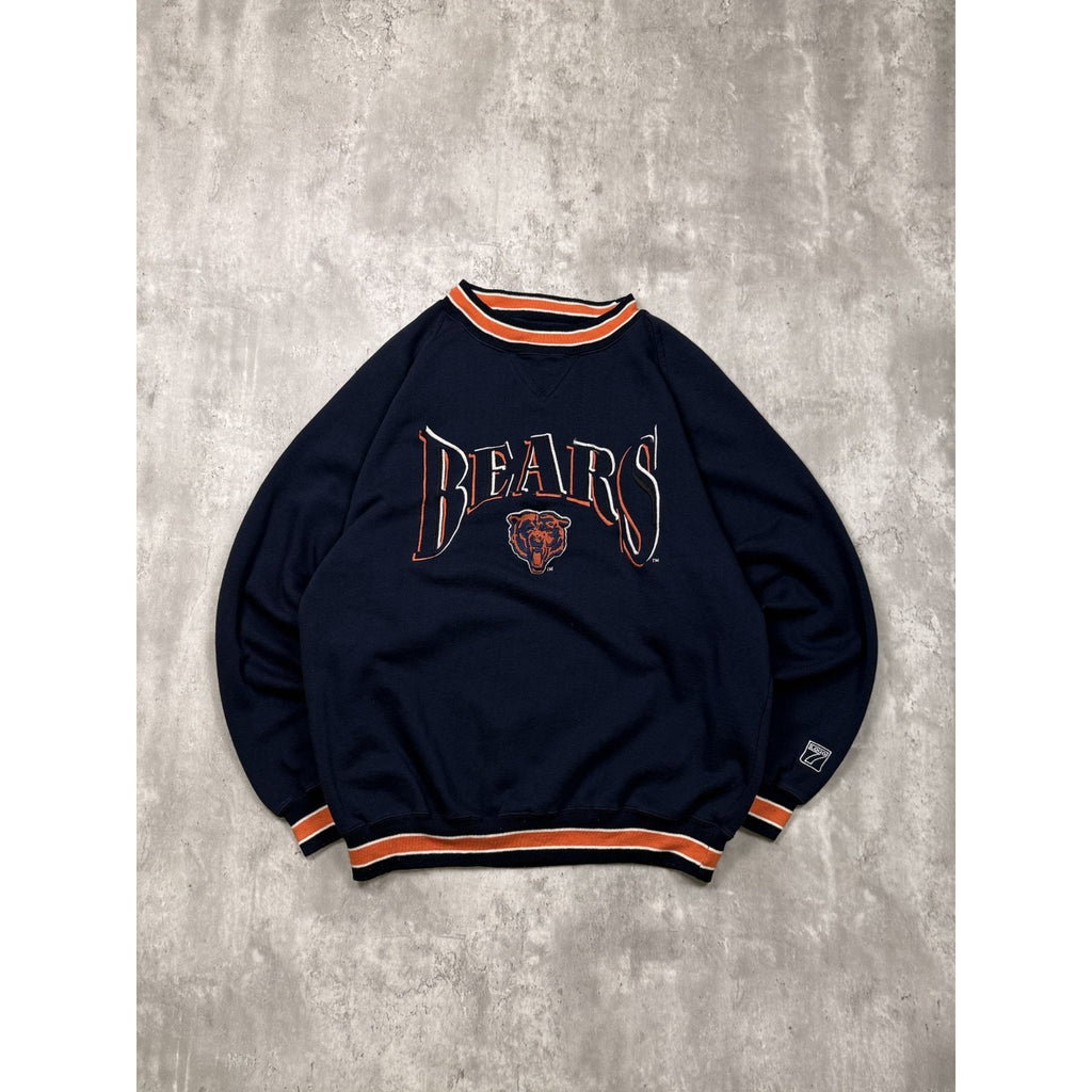 VTG 90s Chicago Bears NFL Embroidered Spellout Graphic Sweatshirt Size Medium