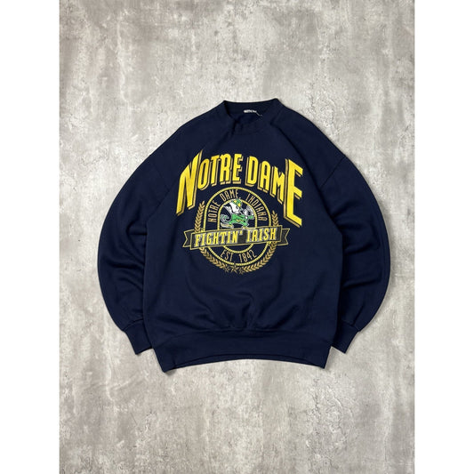 Vintage 90s Notre Dame Fighting Irish NCAA Collegiate Graphic Sweatshirt Large