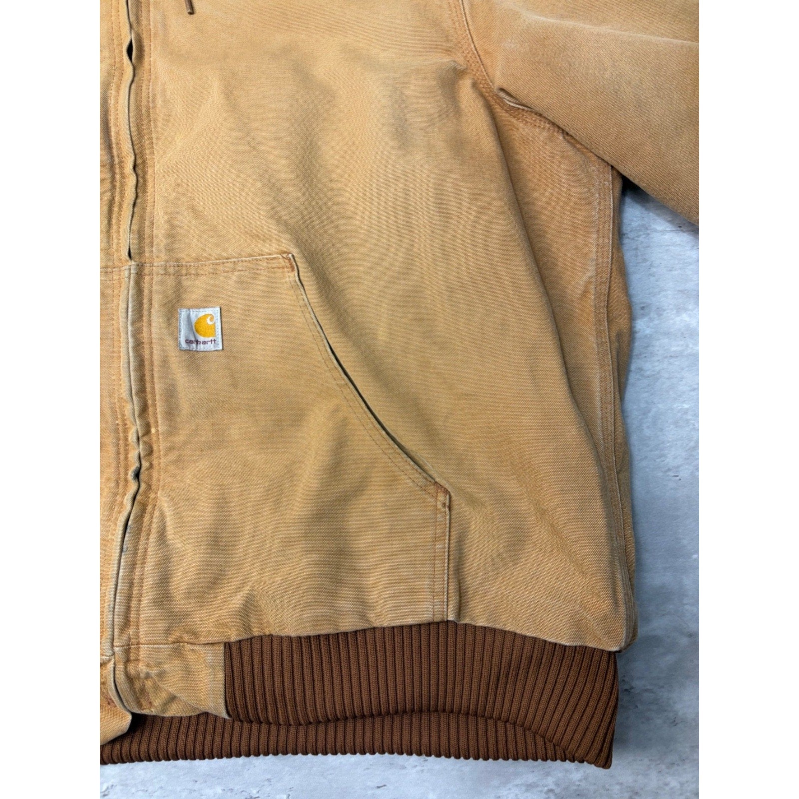 Vintage Carhartt Canvas Workwear Insulated Hooded Active Jacket Sz XL UJ140 BRN