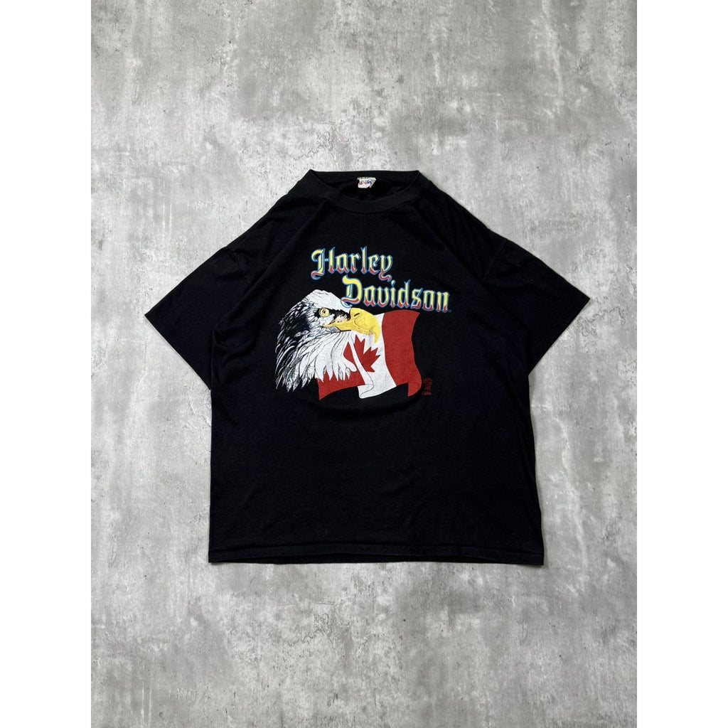 Vintage 80s/90s Harley Davidson Canada Bald Eagle Graphic T-Shirt Size XL
