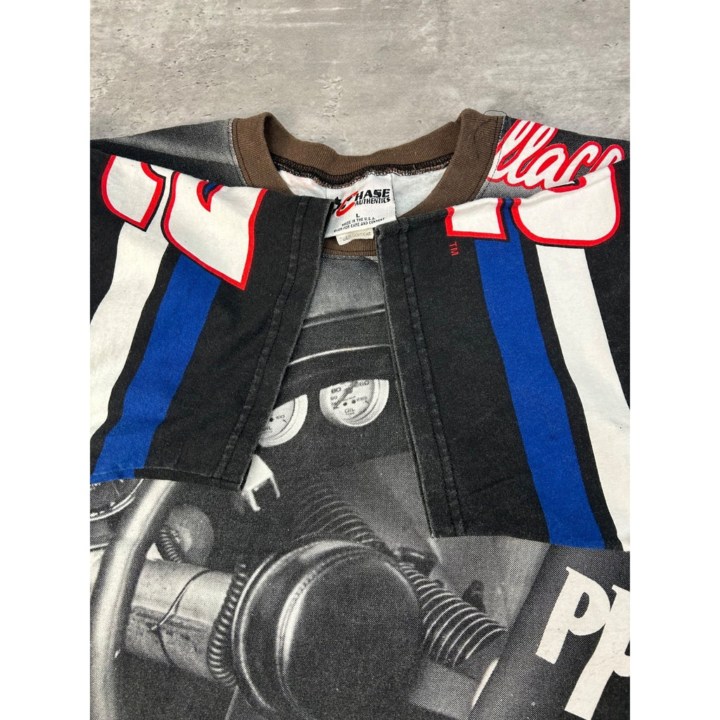 Vintage 90s Rusty Wallace #2 Miller Lite Nascar All Over Print T-Shirt Sz Large