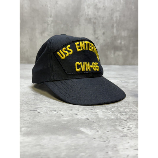 Vintage 80s USS Enterprises CVN-65 US Military Navy Snapback Hat OSFA
