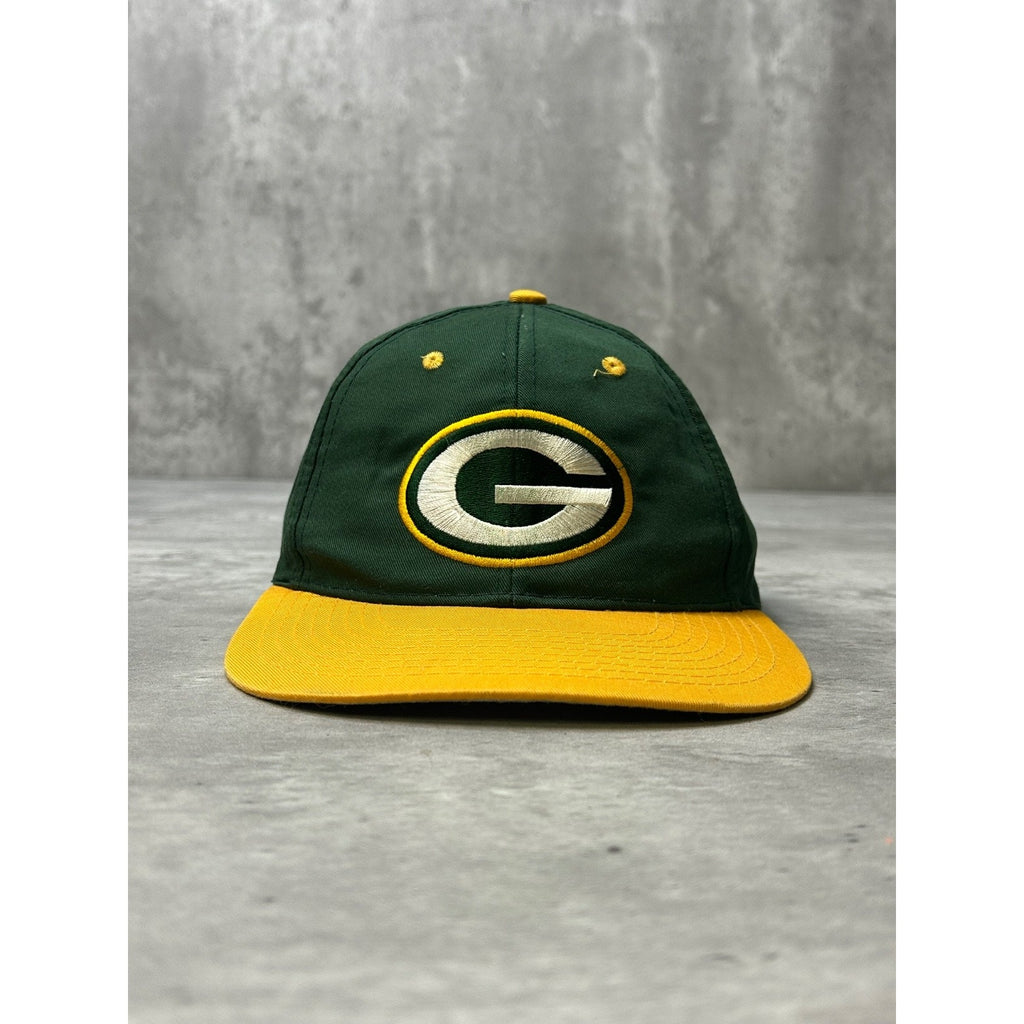 Vintage 90s Green Bay Packers NFL Embroidered Logo Football Snapback Hat OSFA