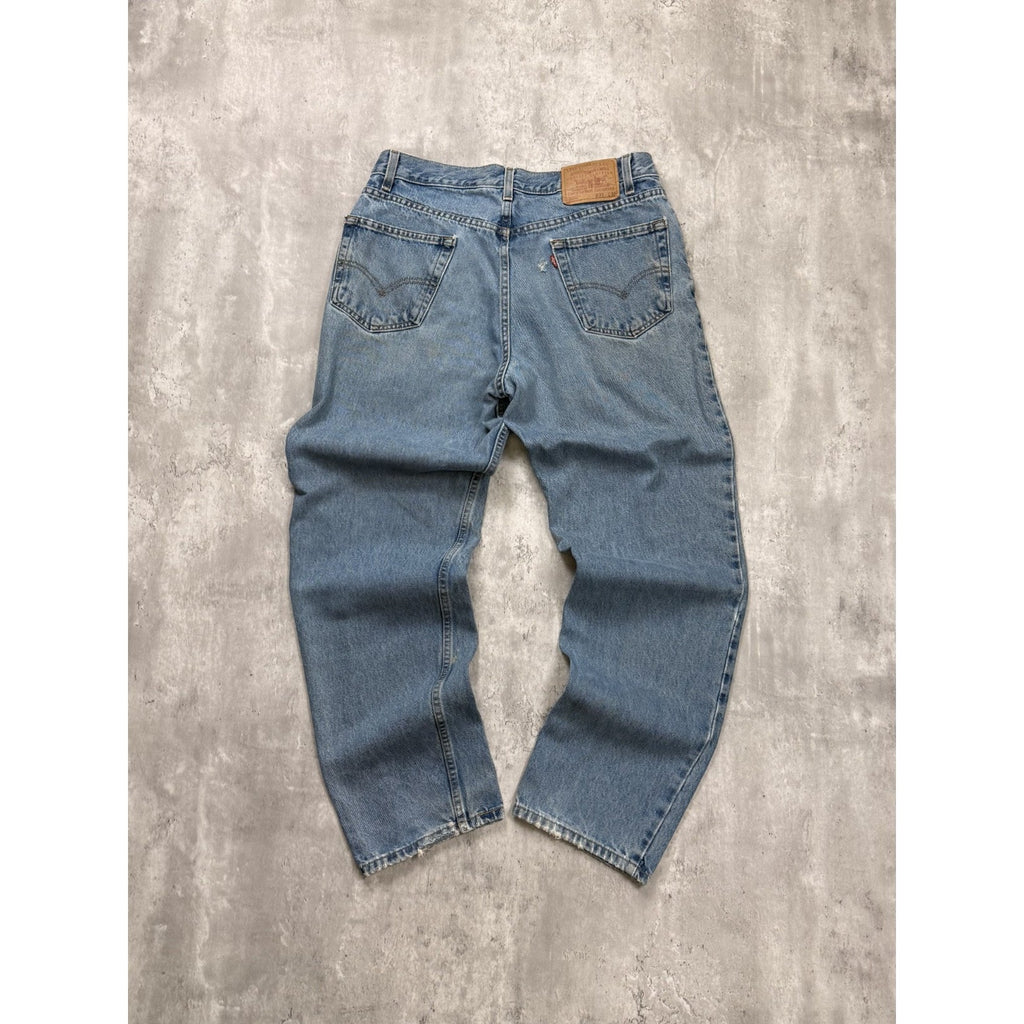 Vintage 90s Levis 550 Red Tab Light Wash Denim Pants Size 34