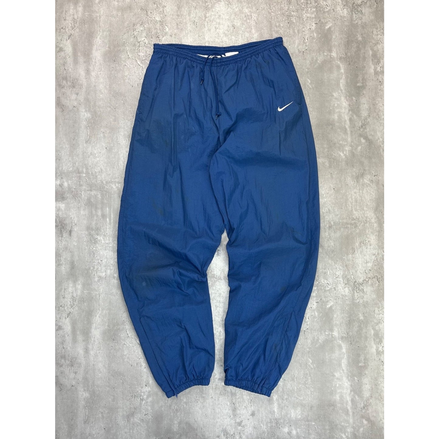 Vintage Nike Embroidered Mini Swoosh Splash Pants Size XL YOUTH Blue