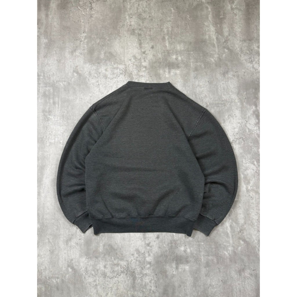 Vintage 90s Russell Athletics Black Pullover Crewneck Sweatshirt Size Medium