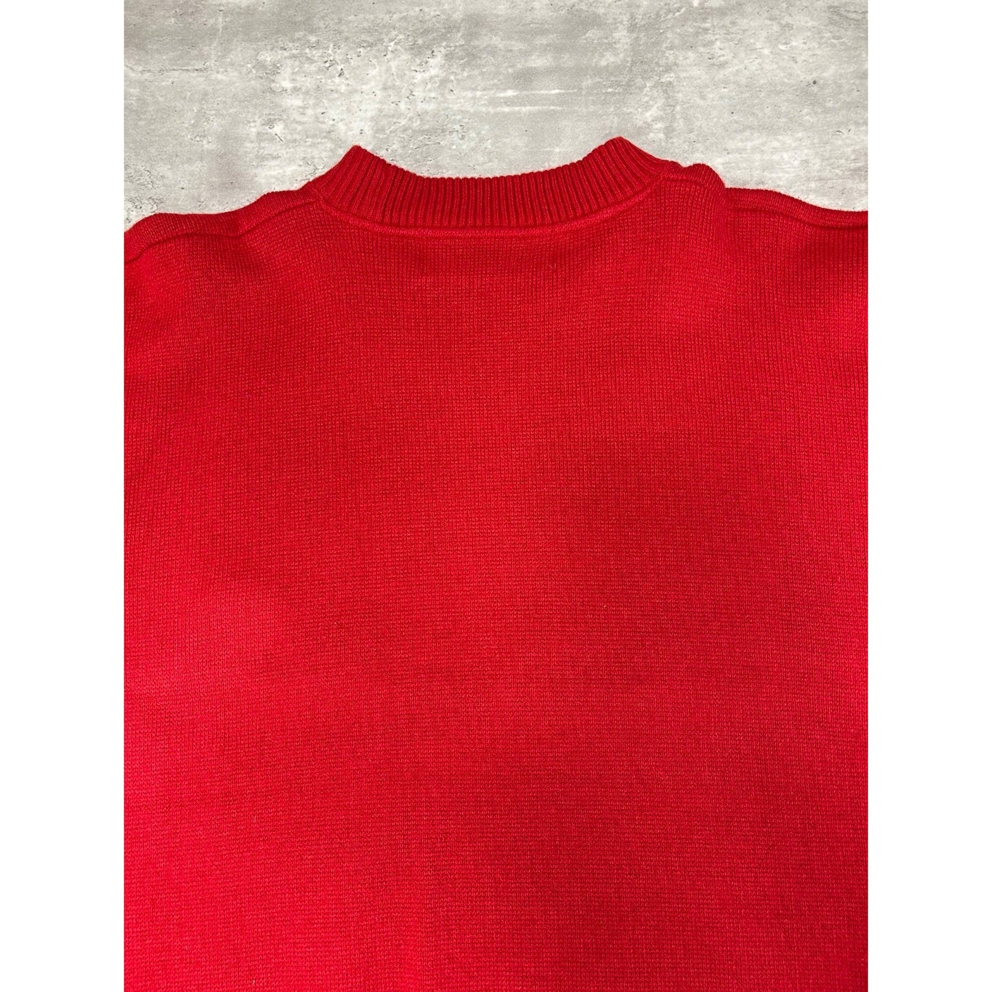 Vintage Y2K Clench Denim Company Pullover Knit Sweater Size XL Red