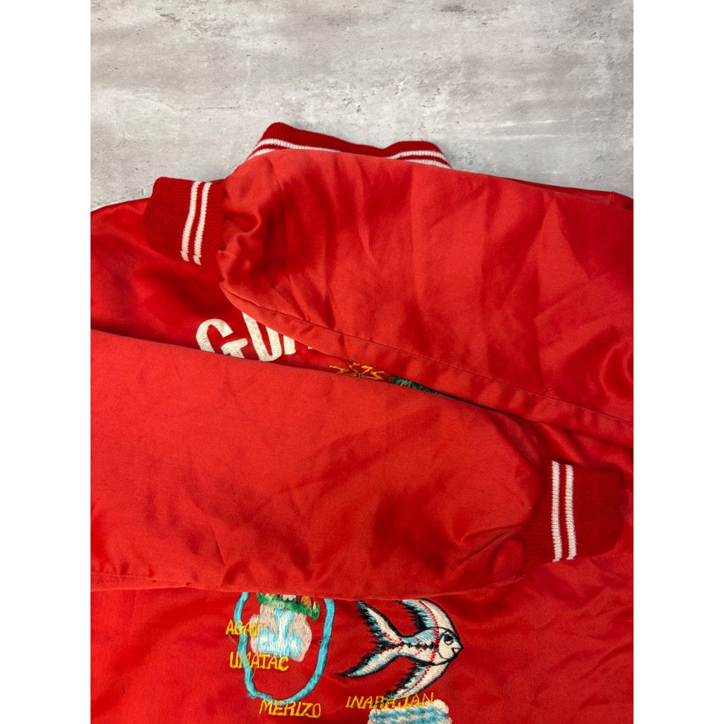 70s/80s Guam USA Embroidered Lightweight Varsity Souvenir Jacket Size Small