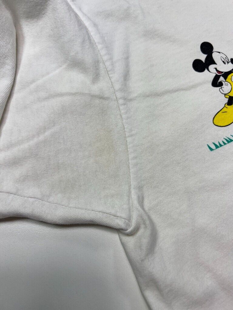 Vintage 90s Disney Mickey Mouse Character Graphic T-Shirt Size Large White