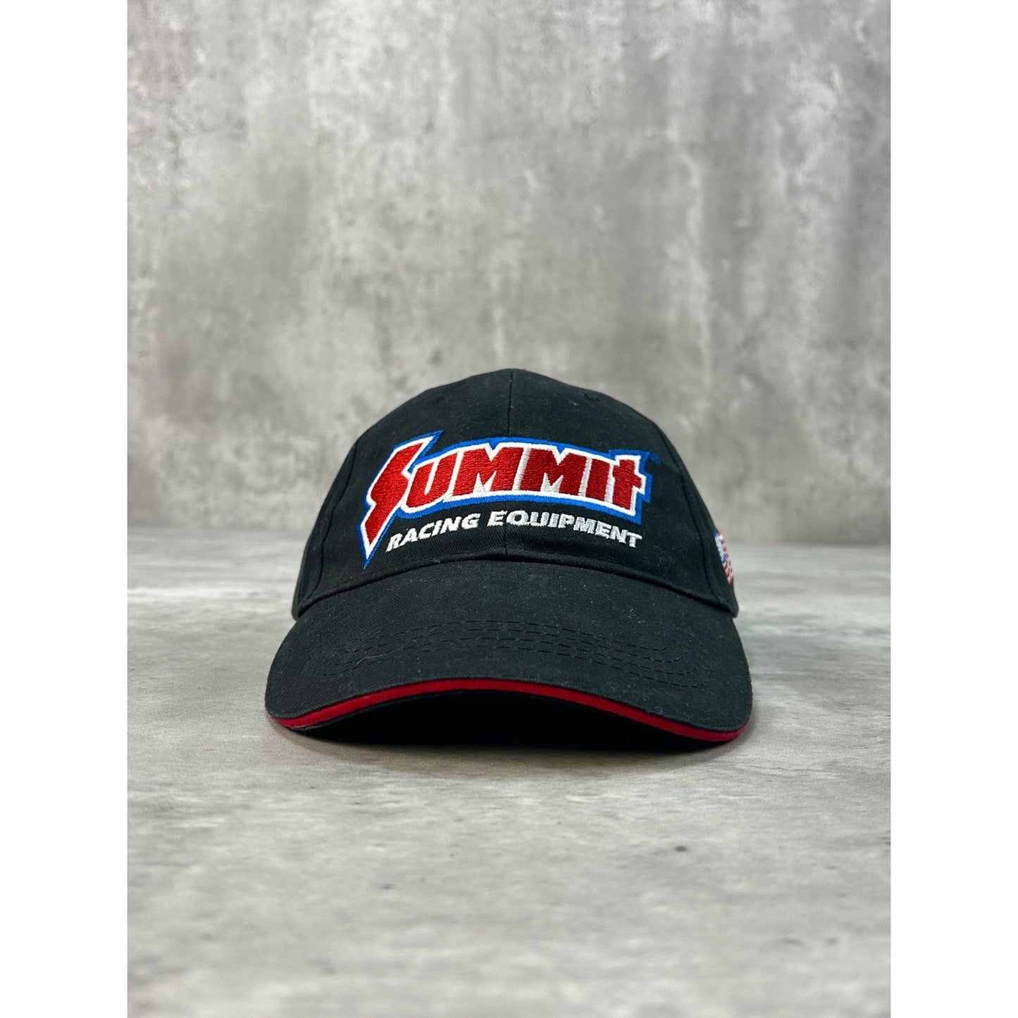 Vintage Summit Racing Equipment Embroidered Spellout Strapback Hat OSFA