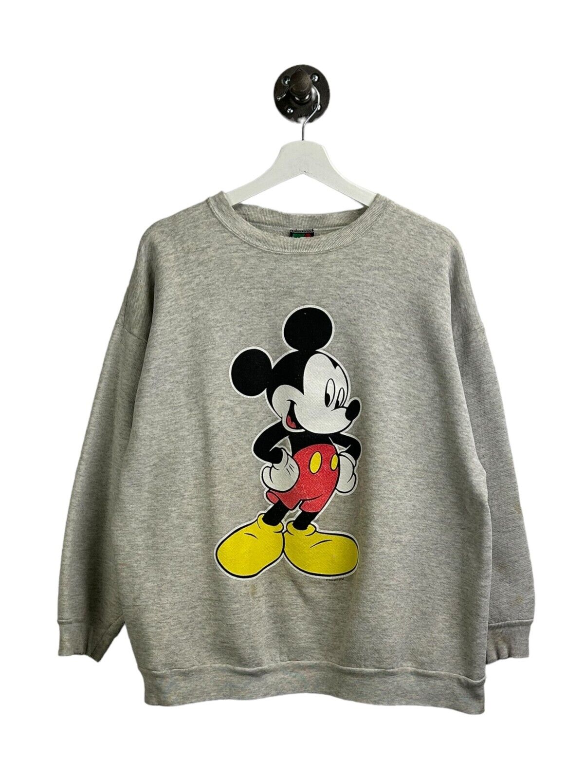 Vintage 90s Disney Mickey Mouse Big Character Graphic Sweatshirt Size Large