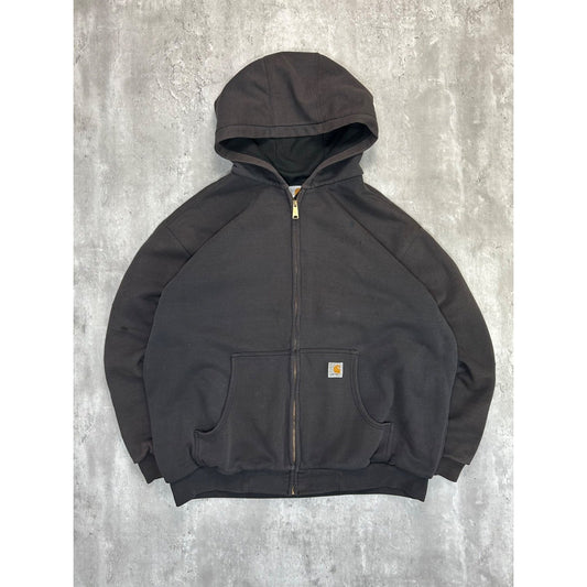 Vintage Carhartt Thermal Lined Workwear Hooded Sweatshirt Size XL Black