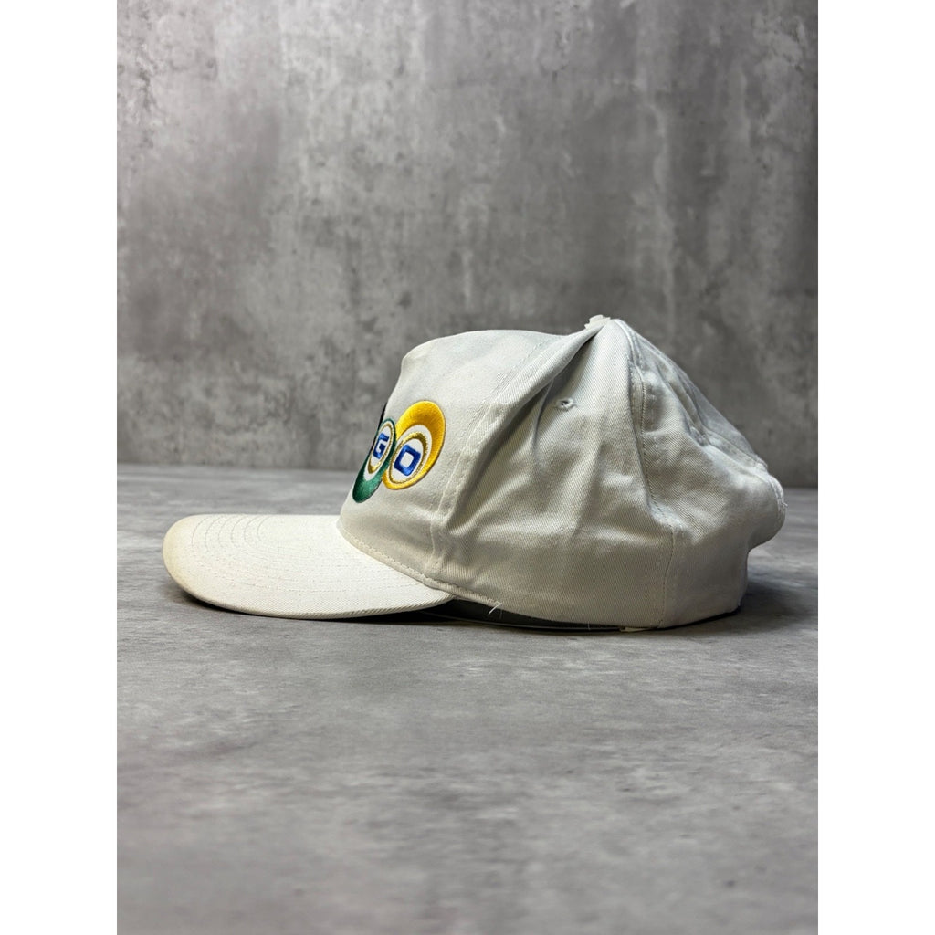 Vintage 90s Bingo Embroidered Spellout White Snapback Hat OSFA
