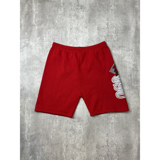 Vintage 90s Ohio State Buckeyes NCAA Graphic Spellout Sweat Shorts Size XL Red