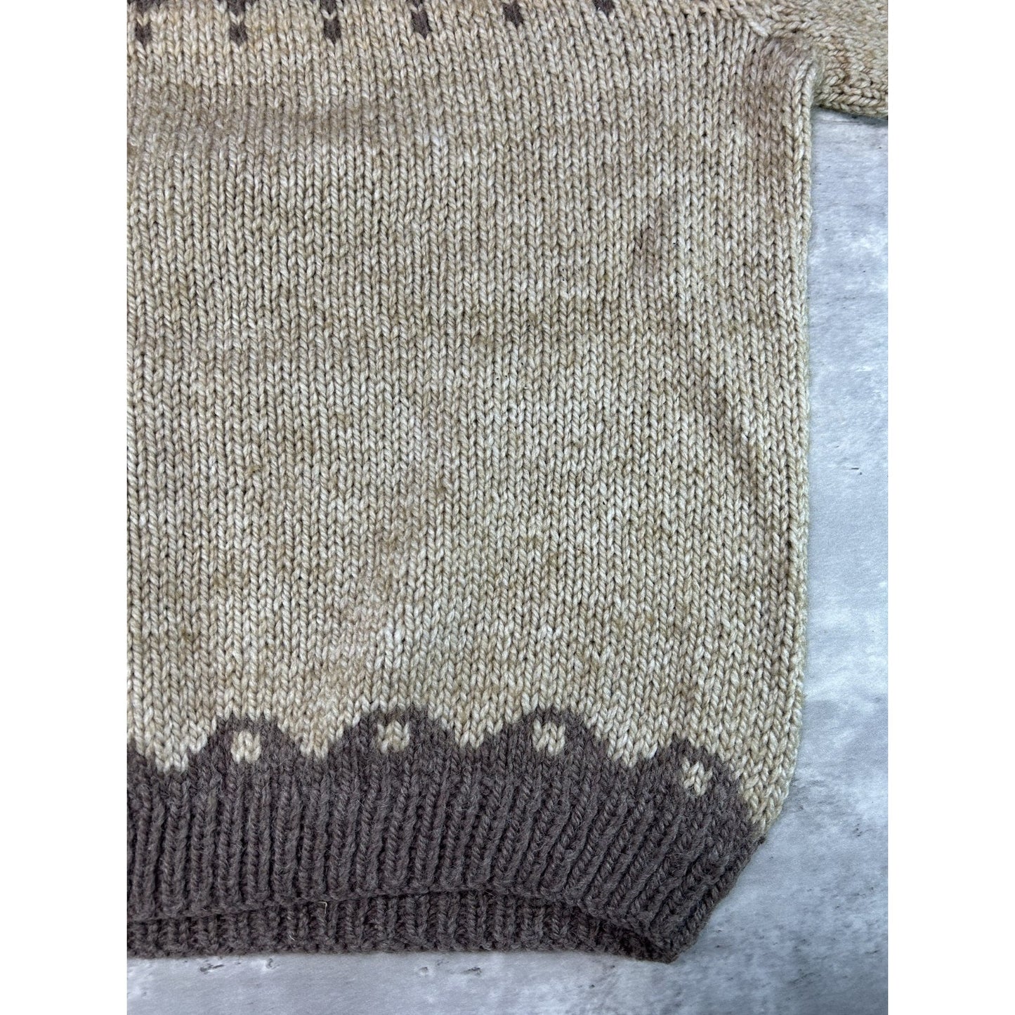 Vintage 80s/90s Abstract Striped Earth Tone Ribbed Pullover Knit Sweater Sz XL