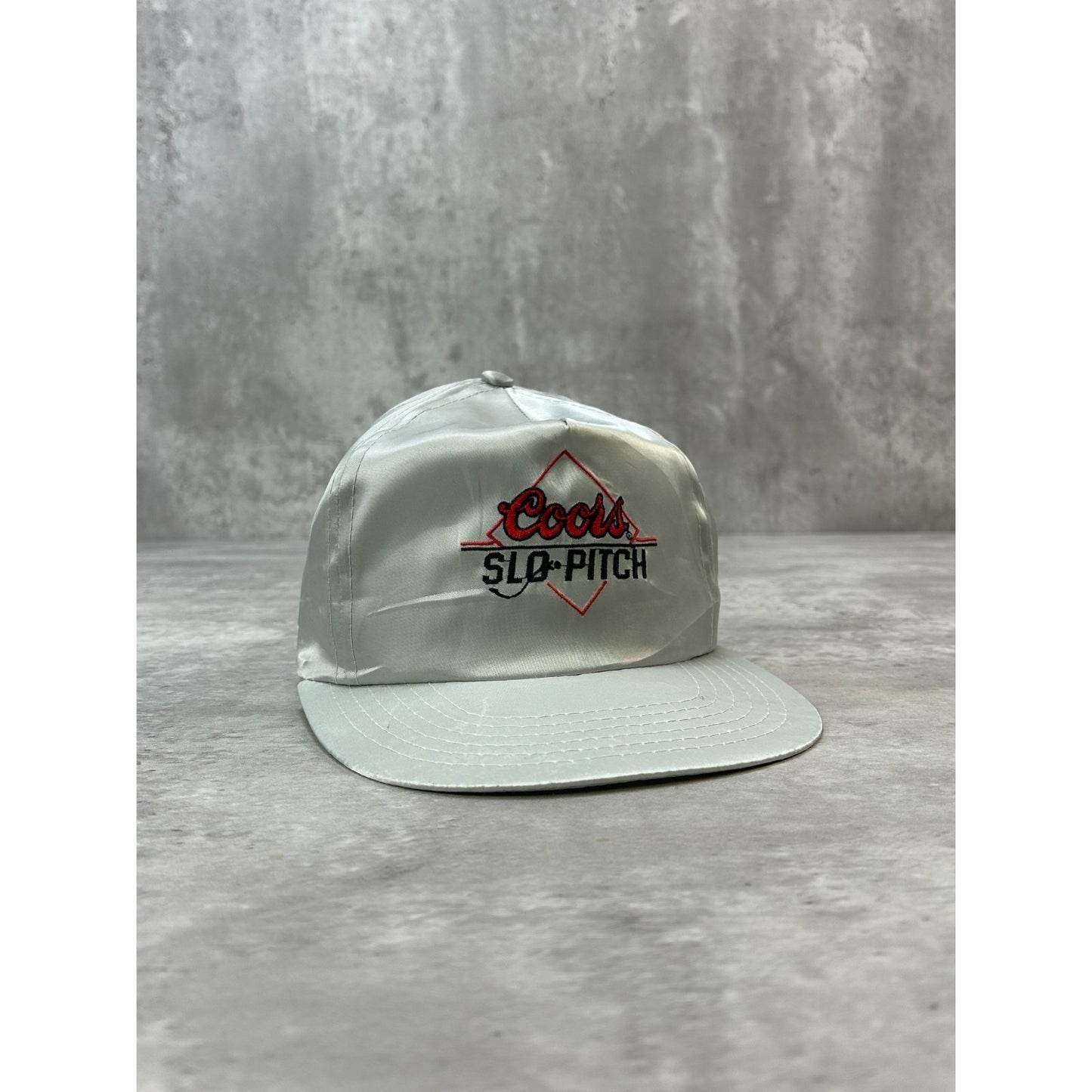 Vintage 90s Coors Slo Pitch Embroidered Spellout Beer Promo Snapback Hat OSFA