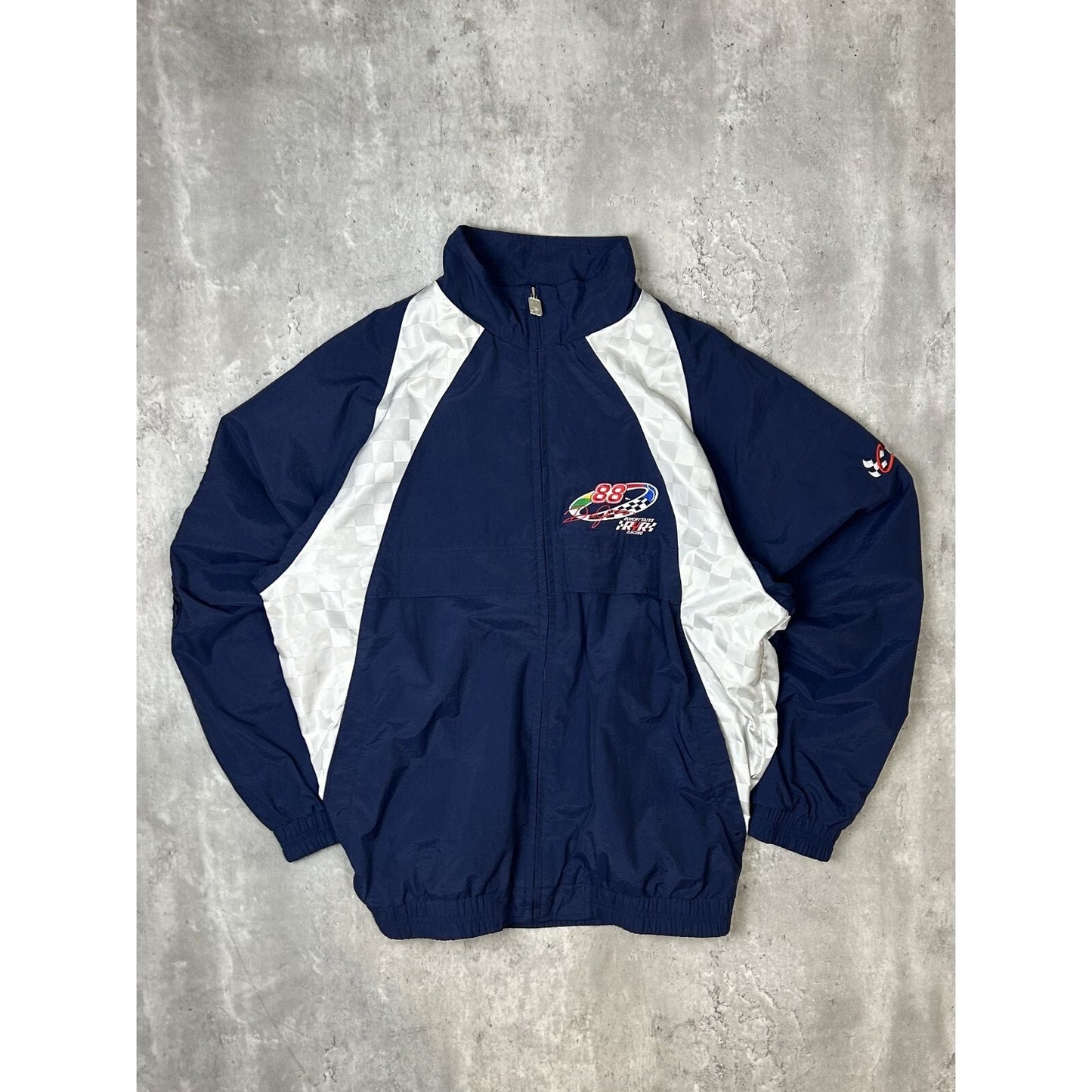 Vintage Dale Jarrett #88 Nascar Embroidered Logo Windbreaker Jacket Size Medium