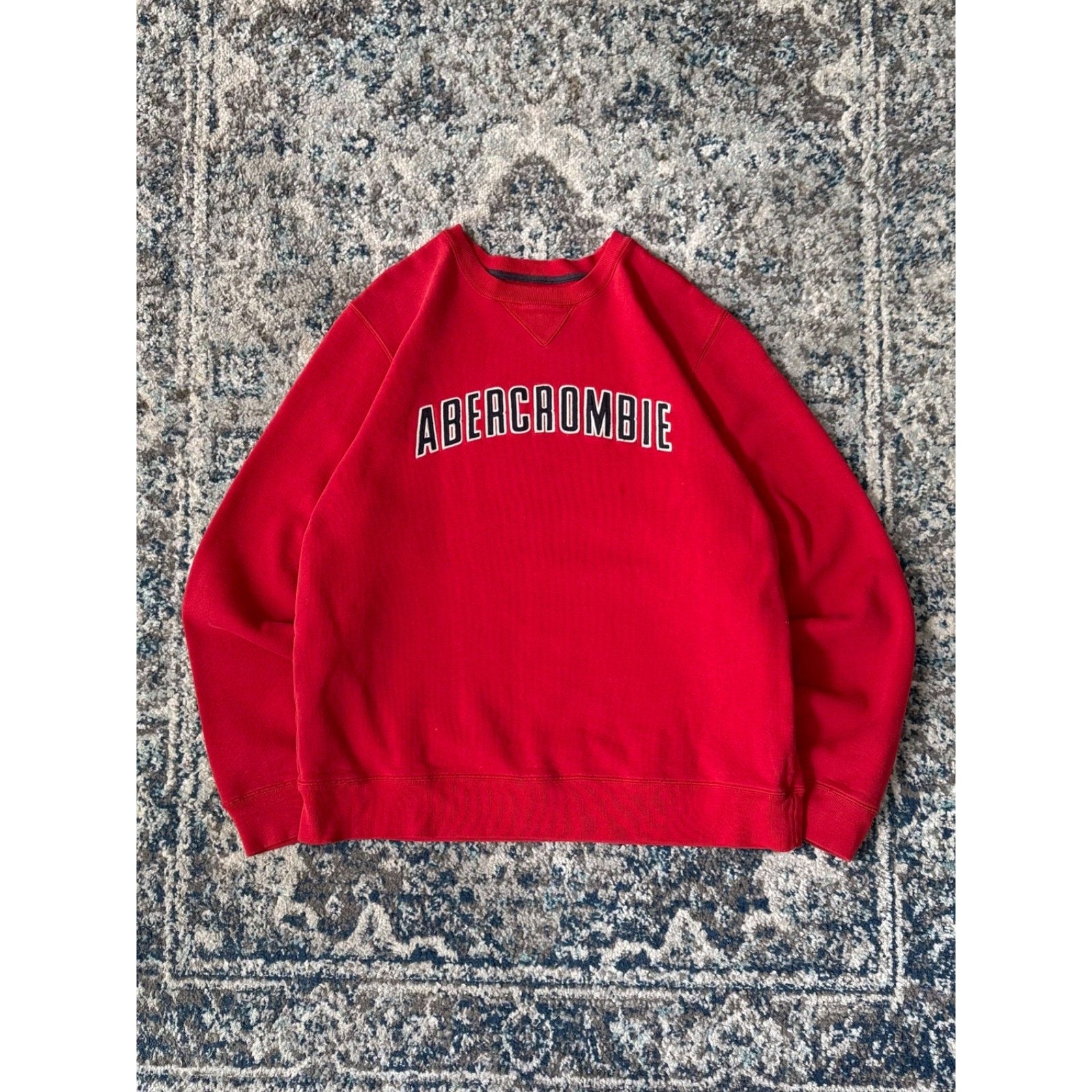 Vintage Abercrombie Embroidered Arc Spellout Crewneck Sweatshirt Size XL