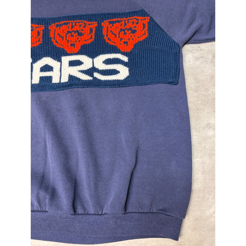 Vintage 80s Chicago Bears NFL Knit Spellout Graphic Football Sweatshirt Size XL