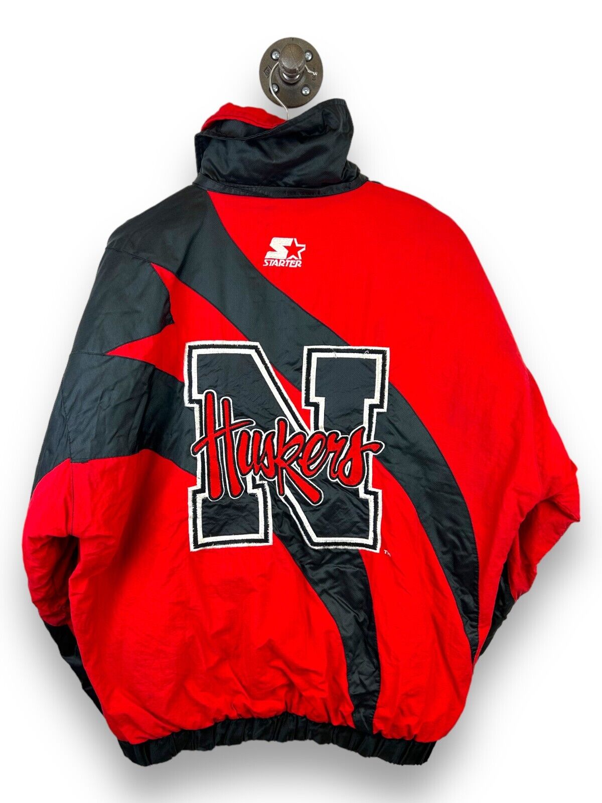 Vtg 90s Nebraska Cornhuskers NCAA Full Zip Starter Insulated Jacket Sz Medium