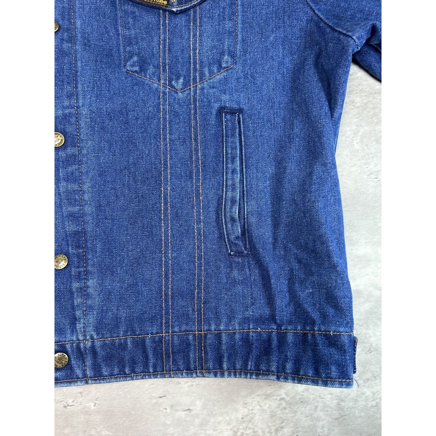 Vintage 80s Saddle King Dark Wash Denim Western Style Trucker Jacket Size XL