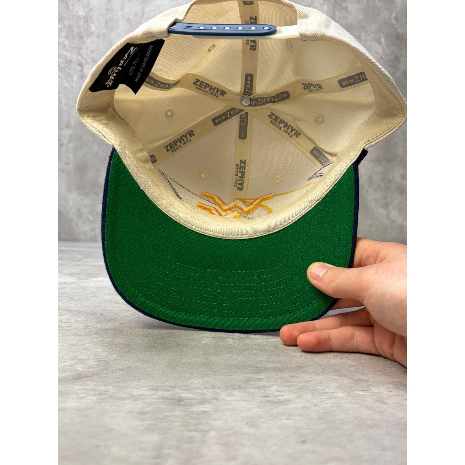 Vintage West Virginia Mountaineers NCAA Zephyr Sharktooth Snapback Hat OSFA