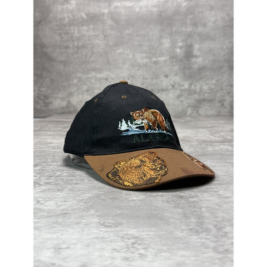 Vintage 90s Alaska Embroidered Bear Graphic Destination Strapback Hat OSFA