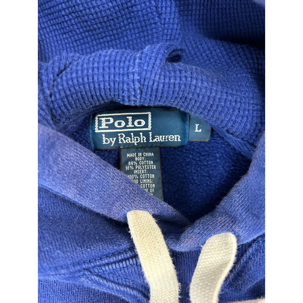 Vintage Polo Ralph Lauren Embroidered Pony Cropped Hooded Sweatshirt Size Large