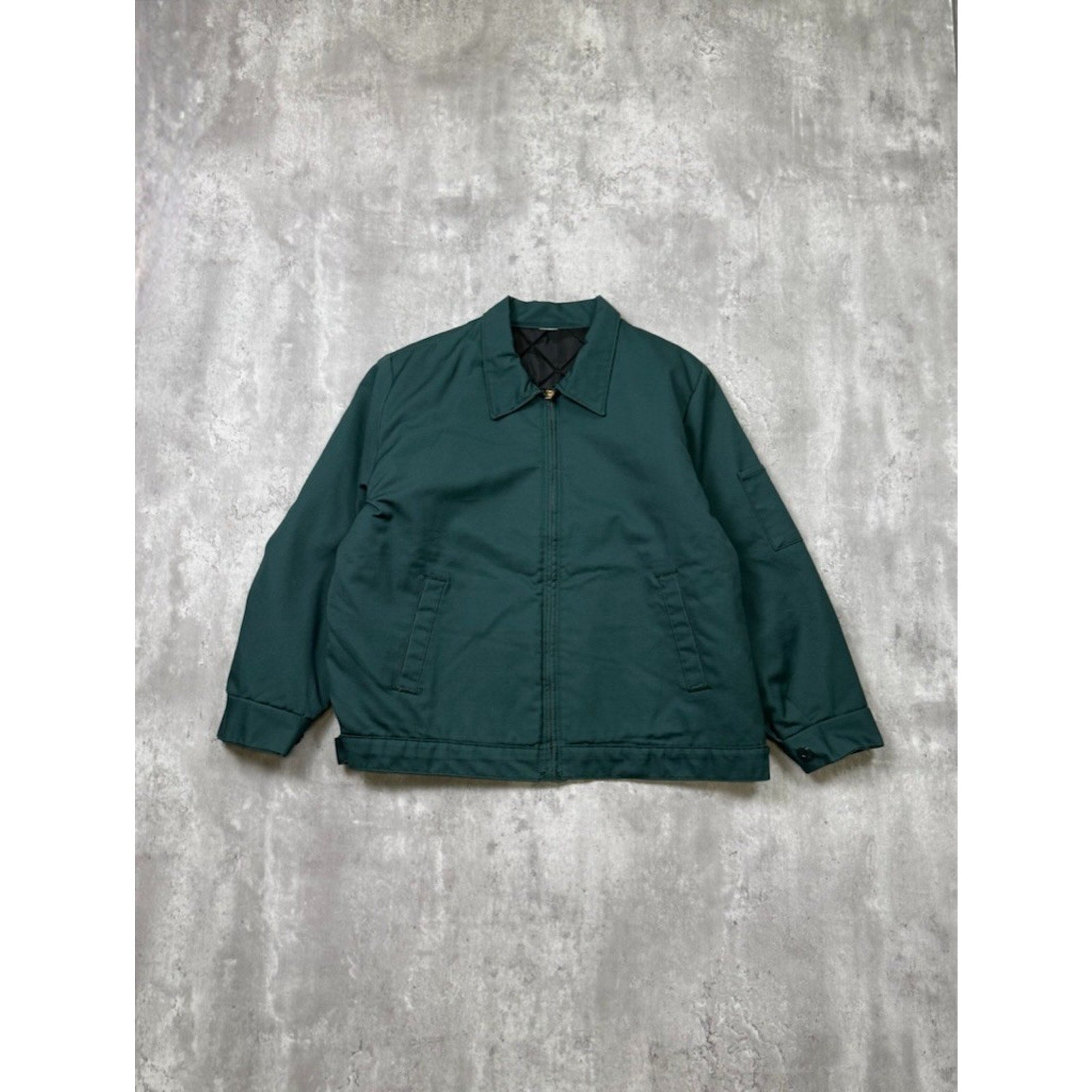 Vintage 1970s/80s Quilted Lined Green Workwear Jacket Size XL