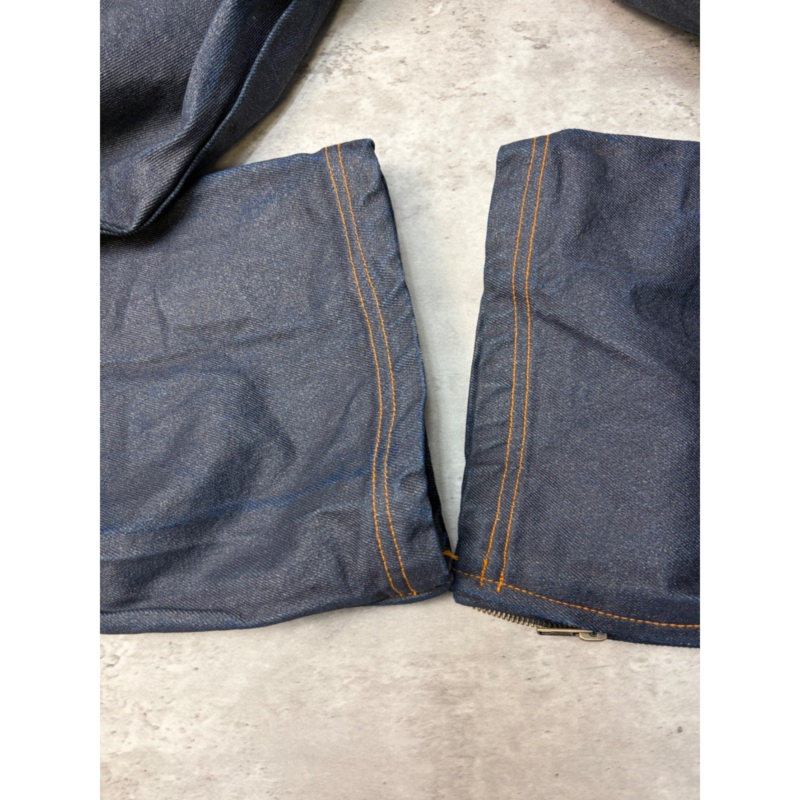 Vintage Y2K Fubu Contrast Embroiderey Dark Wash Wax Denim Pants Size 32