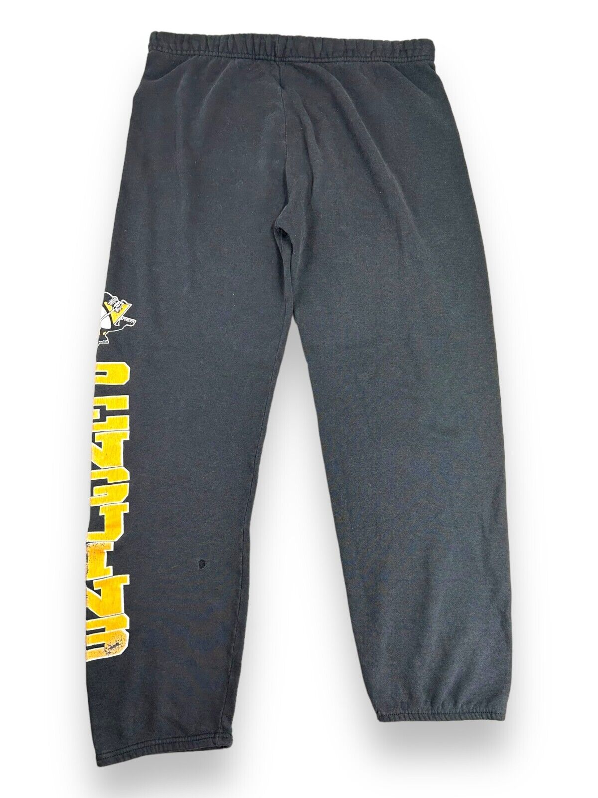 Vintage 90s Pittsburgh Penguins NHL Graphic Spellout Sweat Pants Size XL