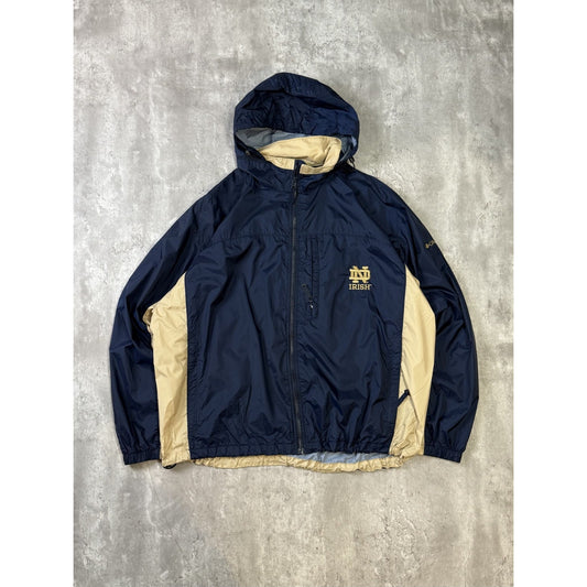 Vintage 90s Notre Dame Fighting Irish NCAA Embroidered Windbreaker Jacket Sz XL