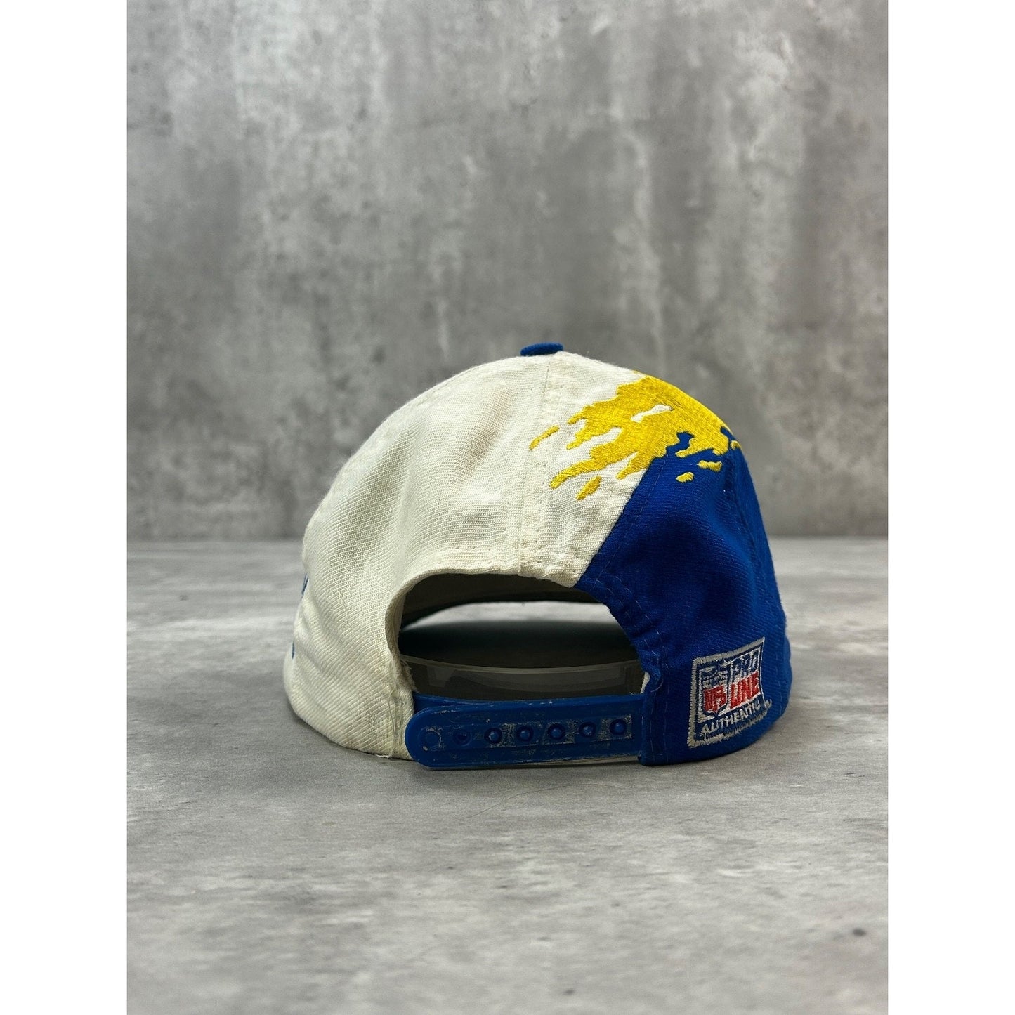 Vintage 90s St Louis Rams NFL Logo Athletic Splash Snapback Hat OSFA
